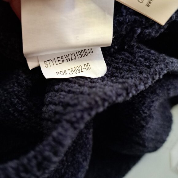 Prana Womens Chenille Cowl Neck Sweater Auberon Navy Blue Long Sleeve Pullover M - Picture 7 of 9